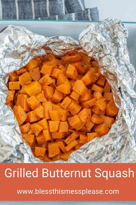 Grilled Butternut Squash, Grilled Squash, Vegetable Side Dishes Healthy, Homemade Guacamole Recipe, Yummy Vegetable Recipes, Foil Packet, Butternut Squash Recipes Soup, Squash Soup Recipe, Vegetable Side Dishes Recipes