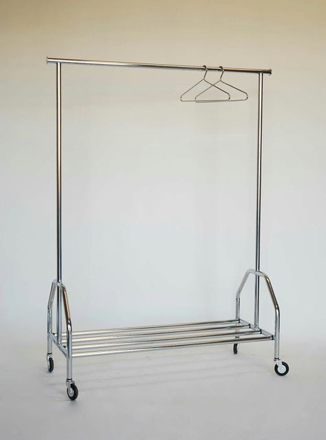 Silver Clothing Rack, Chrome Clothing Rack, Grandma Painting, Chrome Clothes, Clothing Rack Bedroom, Shoe Stand, Clothing Racks, Identity Project, Metal Rack