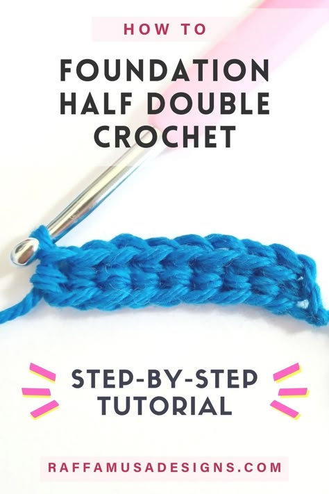 A Foundation Half Double Crochet Row Foundation Row Double Crochet, How To Crochet A Half Double Crochet, Foundation Half Double Crochet Video, Fhdc Crochet Stitch, Chainless Foundation Half Double Crochet, How To Half Double Crochet Video, Half Double Crochet Tutorial Videos, Foundation Crochet Chain, Foundation Chain Double Crochet