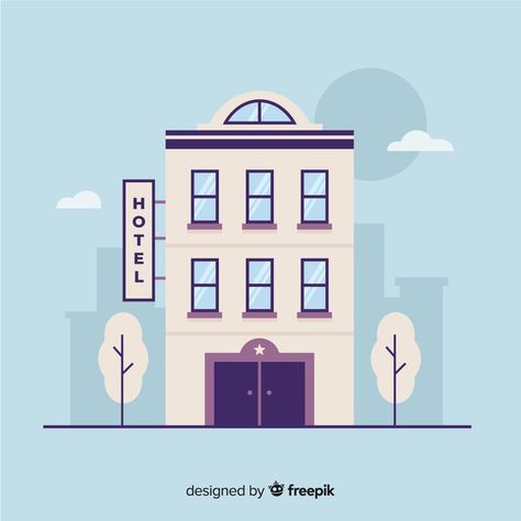 Flat Building Illustration, Vector Building Illustration, Flat Building Design, Building Illustration Vector, Hotel Illustration, Flat Building, Vector Building, Building Vector, Christmas City