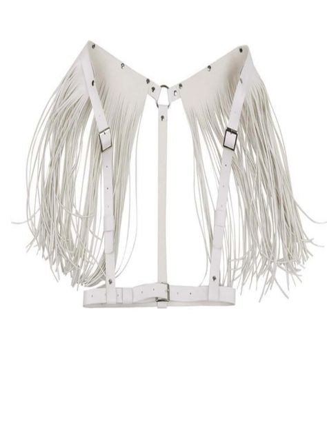 Fringe Decor Harness Belt | SHEIN USA Fringe Decor, Harness Belt, Ladies Club, Chest Harness, Club Parties, Club Party, Garters, White Collar, Belts