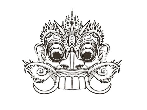 Rangda Bali Art, Ornamen Bali, Wayang Bali, Rosary Tattoo Arm, Bali Artwork, Barong Tattoo, Throne Design, Bali Mask, Barong Bali