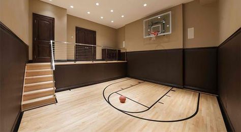 15 Ideas for Indoor Home Basketball Courts Gym Architecture, Home Basketball Court, Basketball Room, Indoor Basketball Court, Dance Rooms, Indoor Basketball, Basketball Courts, Sport Court, Trendy Home