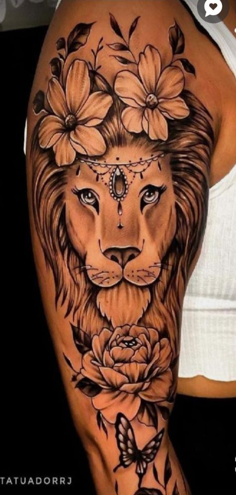 Female Lion Tattoo For Women Sleeve, Mama Tattoos, Female Lion Tattoo, 2024 Tattoo, Mama Tattoo, Female Lion, Big Legs, Leg Tattoos Women, Sleeve Tattoos For Women