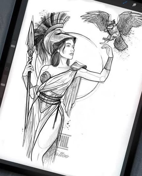 Athena Tattoo, Mode Poses, Greek Goddess Art, Greek Mythology Tattoos, Goddess Tattoo, Mythology Tattoos, Medusa Tattoo, Greek Tattoos, Greek Mythology Art