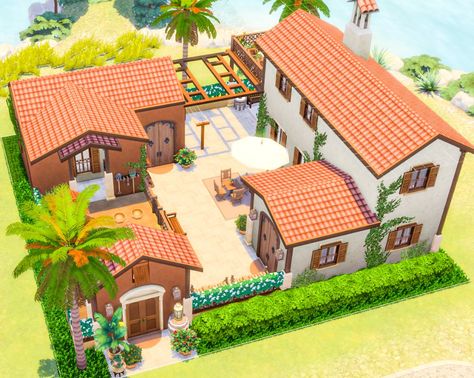 House Inspo For Sims 4, Sims 4 Artist House, The Sims House Plans, Sims 4 Yard Ideas, Sims 4 Build Ideas Layout, Sims House Inspiration, The Sims Houses, Sims 4 Landscaping Ideas, The Sims 4 Building Ideas