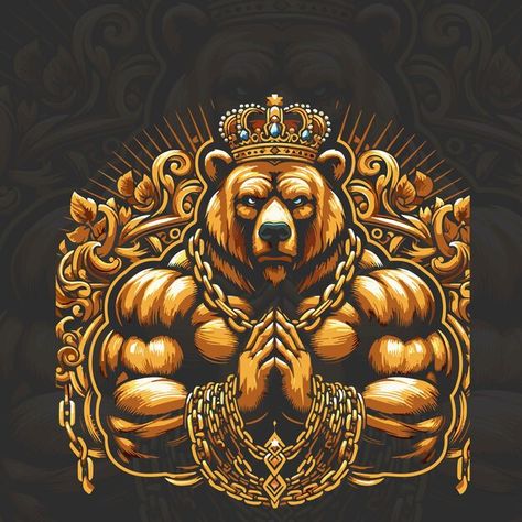 Vector vector bodybuilding concept with ... | Premium Vector #Freepik #vector Angry Bear, Video Mockup, T Shirt Design Vector, Card Banner, Poster Invitation, Free For Commercial Use, Cartoon Clip Art, Design Vector, Quality Images