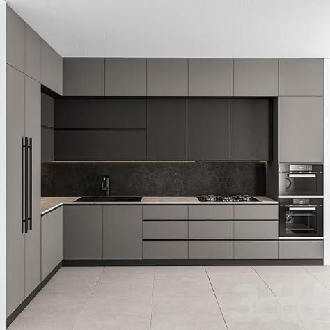 Grey Kitchen Interior, Modern Grey Kitchen, Model Dapur, Kitchen Ikea, Grey Kitchen Designs, Desain Pantry, Gray And White Kitchen, Kabinet Dapur, Modern Kitchen Cabinet Design