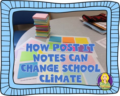 The Middle School Counselor: How Post It Notes Can Change School Climate Middle School Counselor, High School Counseling, Middle School Counseling, School Climate, School Culture, School Leadership, Counseling Lessons, Elementary Counseling, Elementary School Counseling