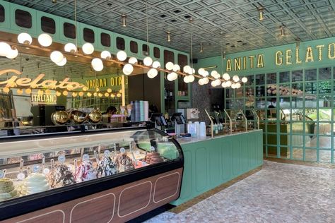 A world-famous gelateria has arrived in Brisbane, scooping a delectable range of creamy gelato and refreshing sorbet Italian Gelato Shop Aesthetic, Gelato Shop Design, Anita Gelato, Gelato Store, Gelato Bar, Ice Creamery, Gourmet Ice Cream, Ice Cream Factory, Coconut Sorbet