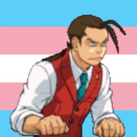 Feel free to use on other sites, credit is optional just don't say you made the pfp! ^^ Trans Apollo Justice, Apollo Justice Pfp, Apollo Justice Icon, Funny Lawyer, Apollo Justice, Phoenix Wright, Gay Memes, Trans Pride, Ace Attorney