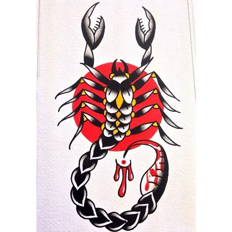 scorpion traditional tattoo Scorpion Trad Tattoo, Scorpio Tattoo American Traditional, Trad Scorpion Design, Scorpion Tattoo Design Traditional, Traditional Scorpion Tattoo Flash, Scorpio Tattoo Traditional, Trad Scorpion Tattoo, Scorpion American Traditional, Old School Scorpion Tattoo