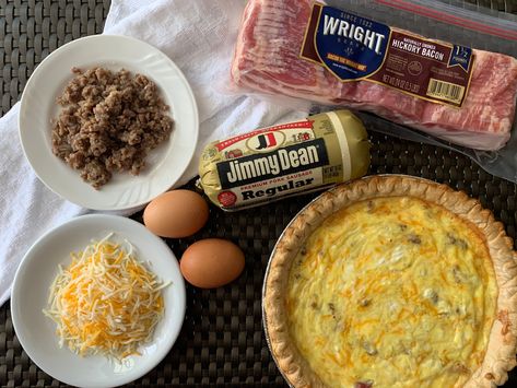 Bacon Sausage Quiche, Quiche With Sausage, Quiche Sausage, Breakfast Quiche Sausage, Sausage Quiche Recipes, Bacon Quiche Recipe, Bacon And Cheese Quiche, Bacon And Sausage, Sausage Quiche