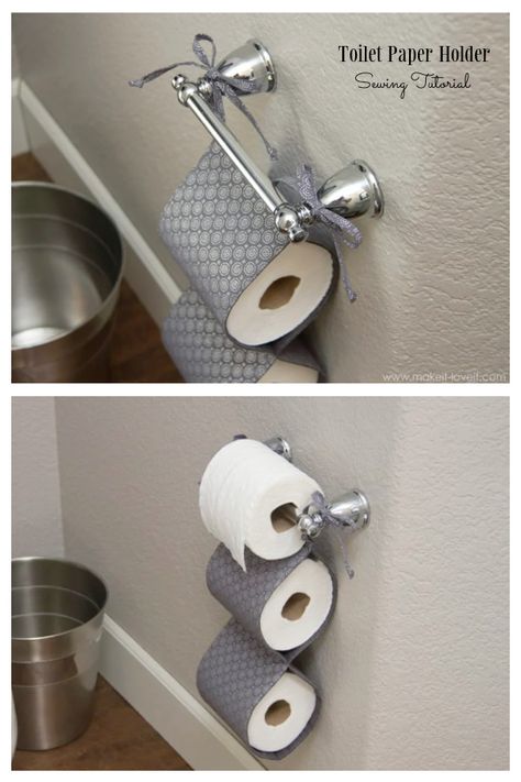 DIY Fabric Toilet Paper Holder Free Sewing Patterns | Fabric Art DIY Diy Toilet Paper Holder, Bathroom Storage Hacks, Rest Room, Diy Toilet, Toilet Paper Storage, Toilet Paper Holders, Paper Roll Holders, Paper Holders, Diy Holder