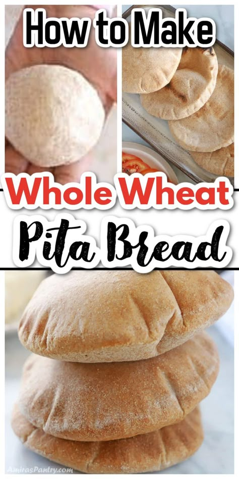 Hot Breakfast Cereal, Whole Wheat Pita Bread, Homemade Pita, Homemade Pita Bread, Pita Bread Recipe, Salmon Glaze Recipes, Pan Pita, Healthy Bread Recipes, Pitta Bread