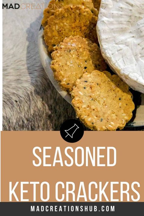 Mad Creations Seasoned Crackers are the most delicious keto cracker. #ketocracker #ketocookie #crackers #grainfreecracker #madcreations Keto Cracker, Keto Crackers Recipe, Snacks Board, Keto Easter, Keto Food Ideas, Biscuits Pizza, Seasoned Crackers, Fire Crackers, Keto Crackers