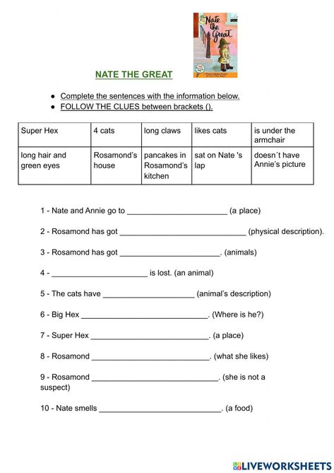 The Canterville Ghost, Nate The Great, Worksheets For Grade 3, Authors Purpose, Vocabulary Practice, Seventh Grade, Figurative Language, Book Genres, School Subjects