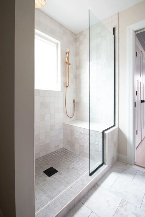 This guide to our kids bathroom and main bathroom renovation budget will help give you an idea of how much it cost for a full bathroom renovation. This bathroom renovation breakdown guide is going to help you know how much to budget and set proper expectations for a bathroom renovation. Head to the blog to see then entire bathroom budget breakdown. | bathroom renovation budget | renovation budget #homereno #kidsbathroom #mainbathroom Gold Marble Bathroom, Laundry Room Paint Color, Black And Gold Bathroom, Renovation Budget, Diy Playbook, Black And Gold Marble, Shower Floor Tile, Shower Fixtures, Gold Bathroom