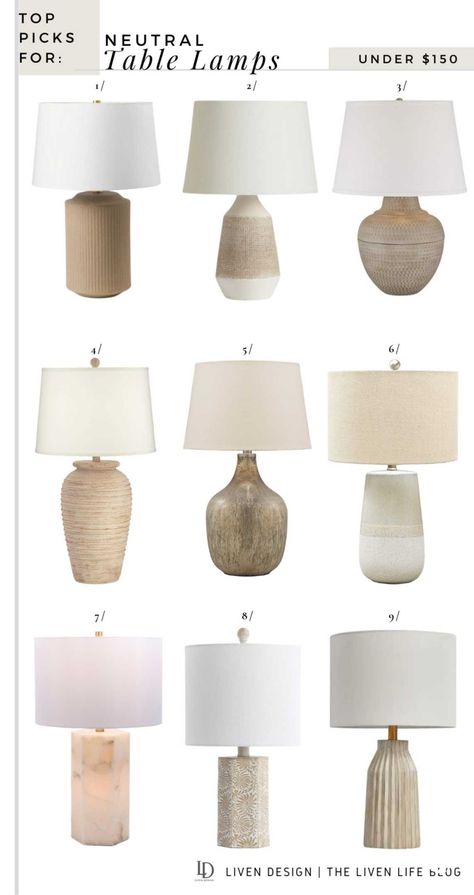 Boho Bedside Lamp Bedroom, Ivory Table Lamps, Textured Table Lamp, Bedside Lamp Boho, Coastal Farmhouse Lamps Living Room, Chunky Table Lamps, Neutral Lamps Bedroom, Mismatched Lamps Living Room, Modern Coastal Lamps