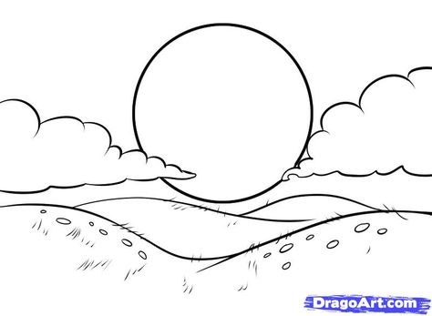 Simple Environment Drawing, Hill Drawing Landscape, Hills Drawing Simple, Hill Drawing Simple, How To Draw Hills, Hills Drawing, David Drawing, Hill Drawing, Mountain Drawing