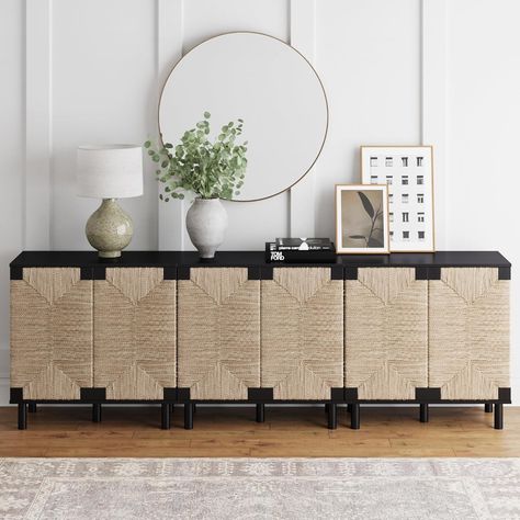 Amazon.com: Nathan James Accent Storage Boho Modern Free Standing Buffet Sideboard Cabinet for Hallway, Entryway, Dining Living Room, Set of 3 Console Table, Beacon - Black : Home & Kitchen Push Latch, Large Console Table, Nathan James, Furniture Storage Cabinets, Modern Buffet, Sideboard Storage Cabinet, Modern Farmhouse Home, Accent Chests And Cabinets, Buffet Sideboard