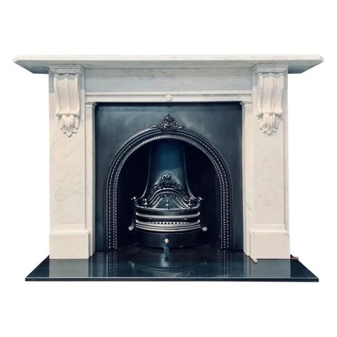 A Large 19th Century Victorian Carrara Marble Corbeled Fireplace Surround. For Sale at 1stDibs | victorian fireplace surround, 1950 fireplace surround, stepped fireplace surround Carrara Marble Fireplace, Cast Iron Fireplace Insert, Marble Fireplace Surround, Victorian Fireplace, Marble Fireplace, Cast Iron Fireplace, Fireplace Surround, Garden Elements, Marble Fireplaces