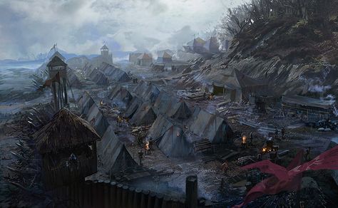 Battle Camp, Military Camp, Rpg Map, Fantasy City, Fantasy Setting, Fantasy Places, Matte Painting, Fantasy Concept Art, Fantasy Aesthetic