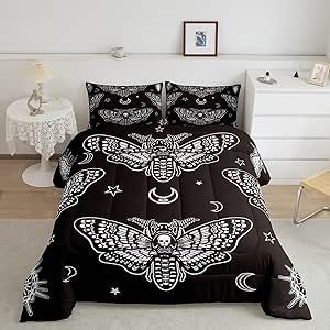 Letto King Size, Goth Things, Skull Bedding, Insect Print, Quilt Material, Gothic Skull, Colorful Butterfly, Comforter Cover, Black Butterfly