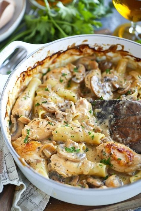 CHICKEN MARSALA CASSEROLE Marsala Chicken And Rice Casserole, Chicken Marsala Dinner Sides, Carrabas Chicken Marsala, Weight Watchers Chicken Marsala, Carrabba's Chicken Marsala Recipe, Keto Cheese, Chicken Marsala, Dessert Salads, Beef And Noodles