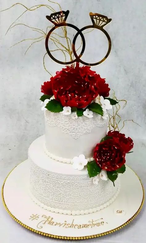 Best Engagement Cake Shop In Mumbai - Deliciae Cakes Cake For Roka Ceremony, Ring Ceremony Cake Design, Cake For Ring Ceremony, Engagement Cake Designs Couple, Engagement Cakes Indian, Cakes For Engagement Couple, Engagement Cake Images, Invitation Quotes, Cake Engagement