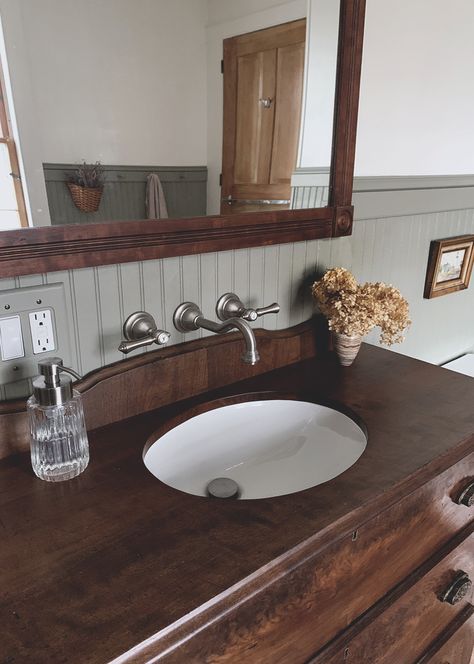 Bureau Bathroom Vanity, How To Turn A Dresser Into A Vanity, Dresser Vanity Bathroom Diy Bowl Sink, Wall Faucet Bathroom Sink, Dresser To Vanity Bathroom, Diy Bowl Sink, Dresser Turned Into Bathroom Vanity, Antique Dresser Bathroom Vanity, Dresser Sink Vanity