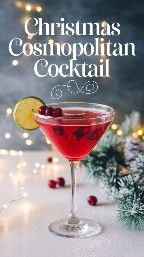 "🎄✨ Celebrate the festive season with our Christmas Cosmopolitan Cocktail  Recipe! This delightful twist on the classic cosmopolitan features cherry  vodka for a vibrant holiday flavor. Perfect for holiday parties, this  specialty cocktail combines the elegance of classic vodka cocktails with a  festive flair. Impress your guests with this easy-to-make Cosmo cocktail,  perfect for toasting to the season." Christmas Cosmopolitan Holiday Cocktails, Perfect Cosmopolitan Recipe, Vodka Holiday Drinks, Christmas Cosmopolitan, Cosmopolitan Drink Recipe, Christmas Cocktails Vodka, Peppermint Cocktail, Classic Vodka Cocktails, Cosmopolitan Cocktail Recipes