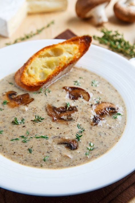 Mushroom And Brie, Brie Soup, Mushroom Bisque, Roasted Mushrooms, Soup Recipes Slow Cooker, Fall Soups, Slow Cooker Soup, Mushroom Soup, Creamed Mushrooms