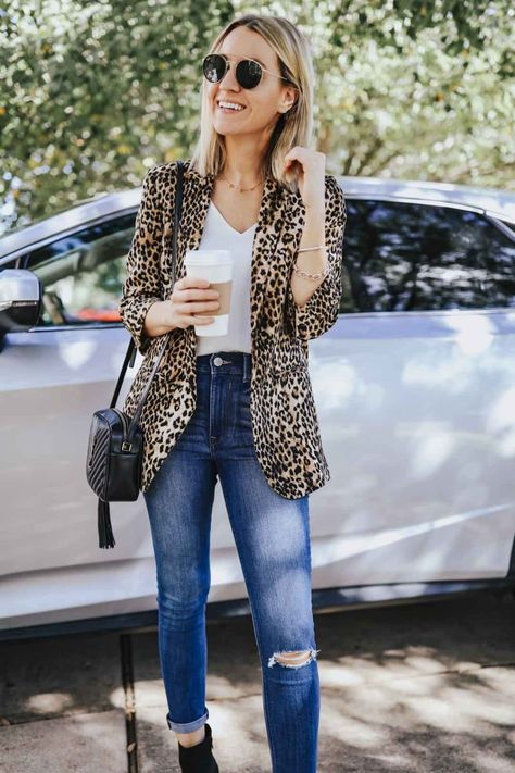 https://lifebylee.com/my-favorite-leopard-blazer/ Leopard Print Blazer Outfit, Leopard Blazer Outfit, Leopard Blazer, Leopard Print Outfits, Leopard Outfits, Leopard Print Blazer, Animal Print Outfits, Blazer Outfit, Leopard Print Jacket