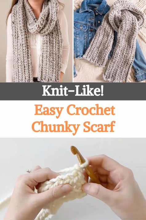 Crochet Scarf Pattern Free Super Bulky, Free Crochet Scarf Patterns Using Chunky Yarn, Chunky Crochet Scarf Free, Scarf Crochet Pattern Chunky Yarn, Crochet Chuncky Scarf, Free Chunky Scarf Crochet Pattern, Easy Chunky Scarf Crochet Pattern, Crochet Scarf With Chunky Yarn, Crochet Scarf Super Bulky Yarn