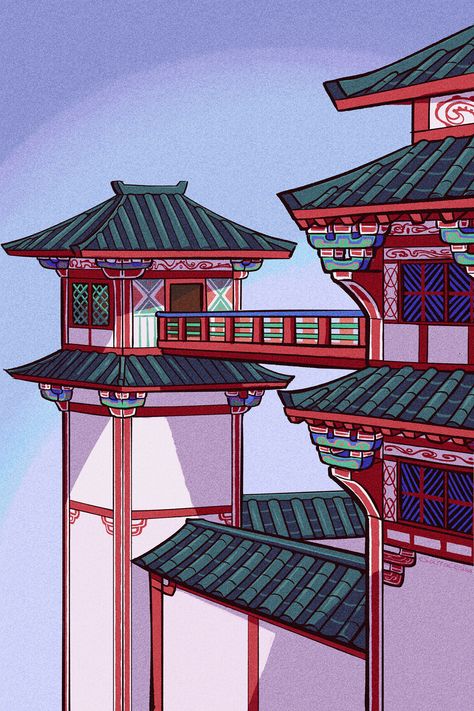 Han Dynasty Architecture, Asian Architecture, Building Illustration, Medieval Life, Medieval Houses, Nice Pic, Han Dynasty, Chinese History, Chinese Architecture