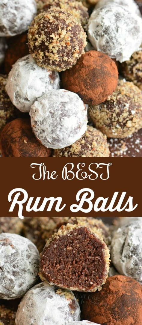 Rum Desserts, Rum Balls Recipe, Short Recipes, Good Rum, Gluten Free Sugar Cookies, Rum Balls, Chewy Cookies, Boozy Desserts, Christmas Place