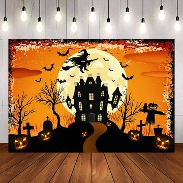 Moon Castle, Halloween Backdrops, Halloween Party Backdrop, Background Photo Studio, Witch Photos, Bright Moon, Castle Background, Halloween Party Props, Halloween Backdrop