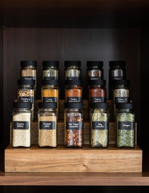 Neat Method, Spice Jar Set, Glass Spice Jars, Spice Labels, Organizing Hacks, Pantry Labels, Spice Organization, Lulu And Georgia, Jar Labels