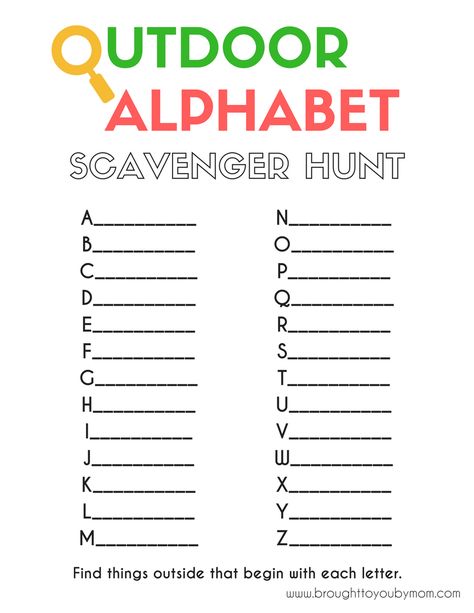 Avoid summer learning loss with this fun Outdoor Alphabet Scavenger Hunt. Let kids learn more about the world around them while working on reading skills. Daycare Scavenger Hunt, Alphabet Scavenger Hunt, Nature Walk Scavenger Hunt, Outdoor Scavenger Hunt, Nature Scavenger Hunt, Scavenger Hunt Printable, Walk Idea, Scavenger Hunt For Kids, Scavenger Hunts