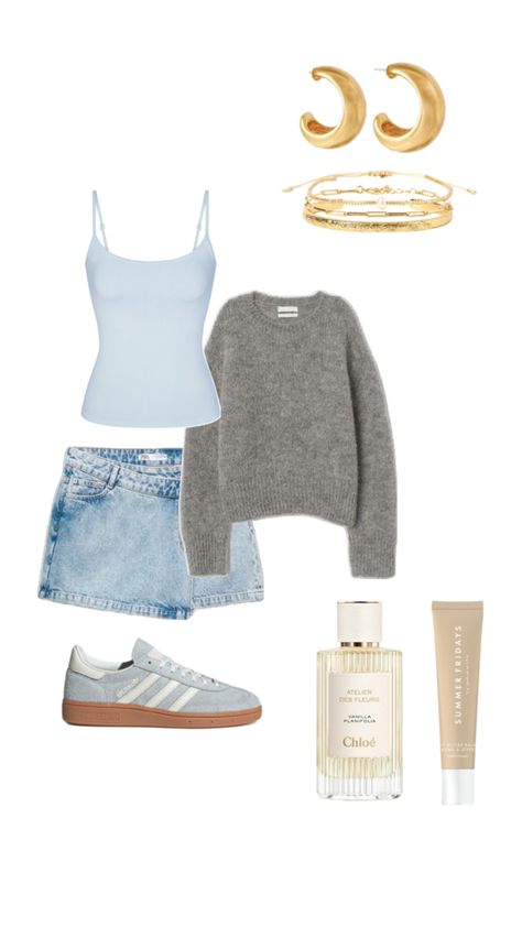 #grey #blue #adidas #spezial #denim #skirt #knit #dior #summerfridays Blue Adidas Spezial, Skirt Knit, Dior Gold, Adidas Spezial, Grey Outfit, Summer Fridays, Adidas Outfit, Blue And Grey, Winter Fits