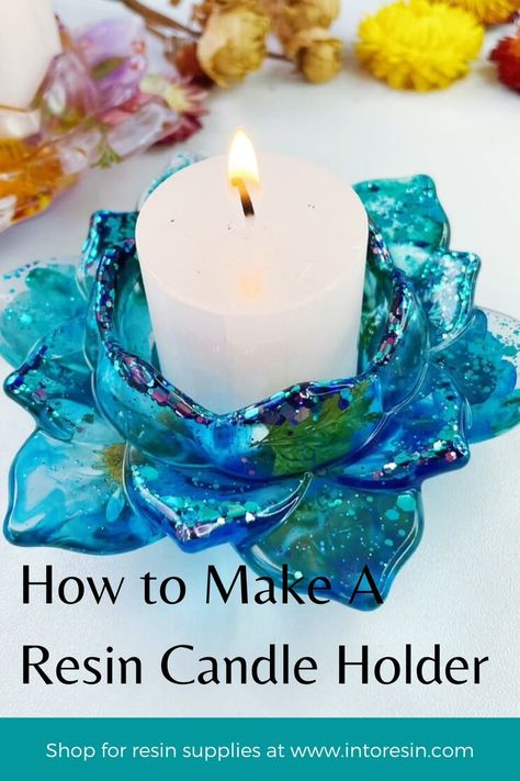 resin idea, candle holder, epoxy resin Resin Lotus Candle Holder, Resin Candle Holder Diy, Epoxy Candle Holder, Epoxy Resin Candle Holders, Resin Centerpieces, Epoxy Candle, Resin Candle Holder, Lotus Flower Candle Holder, Resin Jewelry Tutorial