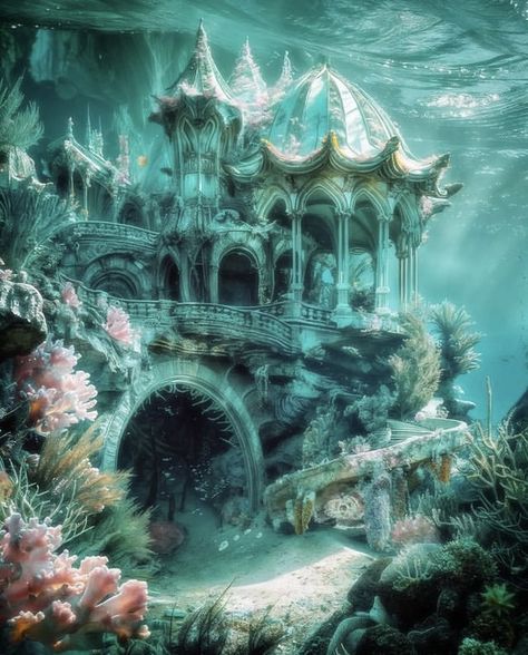 Siren Kingdom, Mermaid City, Mermaid Castle, Shadow Magic, Book Scenes, Fantasy Background, Mermaid Aesthetic, Angel Aesthetic, Beautiful Mermaids