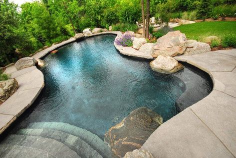 17 Engrossing Natural Swimming Pools That Will Delight You Pool Heat Pump, Luxury Swimming Pools, Pool Liners, Swimming Pond, Natural Swimming Pools, Luxury Pools, Pool Coping, Natural Swimming Pool, Backyard Remodel