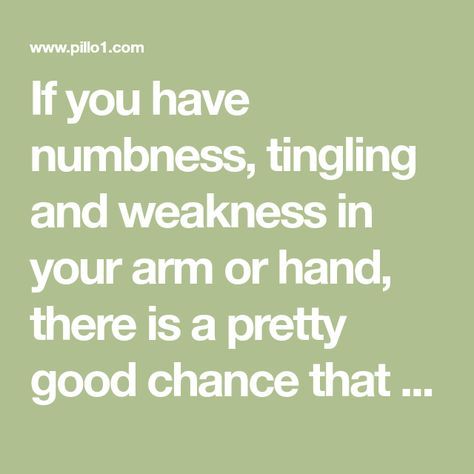 If you have numbness, tingling and weakness in your arm or hand, there is a pretty good chance that you have a pinched nerve in neck. Read more in the article if you would like to know more about how and why the symptoms arise. Pinched Nerve In Neck Symptoms, Numbness In Arms And Hands, Pinched Nerve In Shoulder, Pinched Nerve In Neck, Arm Numbness, Numbness In Hands, Neck Surgery, Pinched Nerve, Nerve Damage