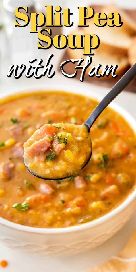 Yellow Split Pea Soup With Ham Bone, Yellow Pea And Ham Soup, Yellow Pea Soup With Ham Bone, Dry Yellow Split Pea Recipes, Split Yellow Pea Soup, Yellow Split Pea Soup Crockpot, Ham And Split Pea Soup Recipe, Yellow Split Pea Soup Recipes, Yellow Split Pea Soup With Ham