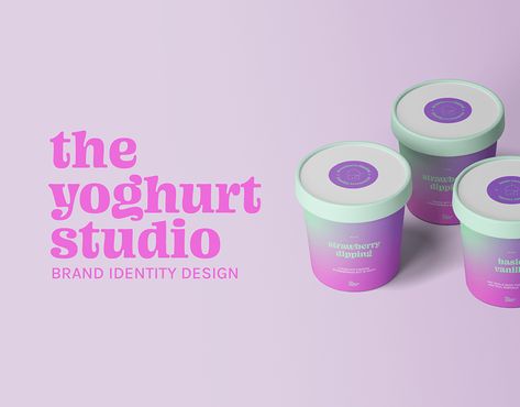 Cotton Candy Cotton Candy Graphic Design, Cotton Candy Branding, Yogurt Design, Yoghurt Packaging, Studio Brand Identity, Cream Packaging, Ice Cream Packaging, Candy Ideas, Fairy Floss