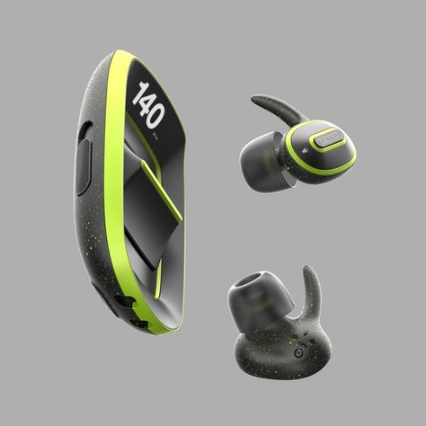 Earphones that let you go with the flow – Yanko Design Industrial Design Portfolio, Best Earbuds, Music Motivation, Fitness Gifts, Heart Beat, Yanko Design, Wearable Device, Technology Gadgets, Creative Industries