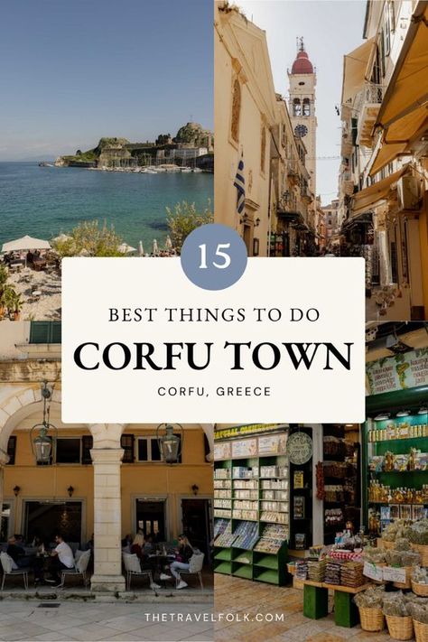 Corfu Town is the capital of the island of Corfu and has been inhabited for centuries. It boasts a UNESCO listed old town as well as architectural and cultural influences from a variety of world powers throughout the centuries.From best restaurants and hotels to incredible historical sights, here are 15 wonderful things to do in Corfu Town. -- corfu greece | corfu town | corfu old town | corfu things to do | corfu greece aesthetic | greece aesthetic | corfu greece itinerary | greece trip | corfu trip | corfu travel guide Greece Beautiful Places, Town Pictures, Corfu Old Town, Greece Corfu, Magical Island, Greece Itinerary, Corfu Town, Corfu Island, Greece Travel Guide