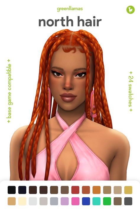 Sims 4 Maxis Match Natural Hair, Sims 4 Cc Goddess Braids, Greenllamas Sims 4, Ts4 Hair, The Sims 4 Cabelos, Mod Hair, The Sims 4 Pc, Pelo Sims, Free Sims 4